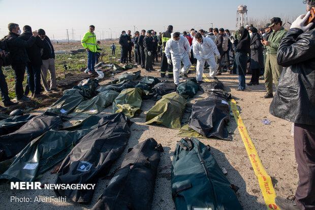 پایان جمع آوری پیکر جان باختگان حادثه سقوط هواپیمای اوکراینی